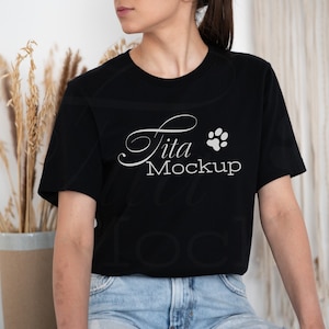 Bella Canvas 3001 Mockup, T-Shirt Mockup, Black Bella Canvas Mockup, Black T-Shirt Mockup