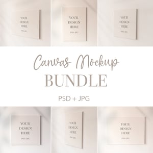 Canvas Mockup Bundle, PSD Canvas Mockup, Canvas Mockup Template, Canvas Wall Art Mock Up, Canvas Frame Mockup, Minimalist Wall Art Mockup