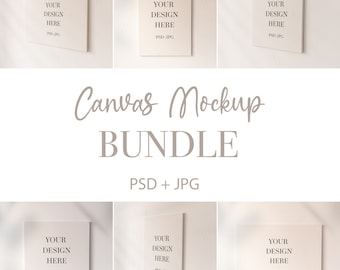 Canvas Mockup Bundle, PSD Leinwand Mockup, Leinwand Mockup Vorlage, Leinwand Wand Kunst Mockup, Leinwandrahmen Mockup, minimalistisches Wand Kunst Mockup