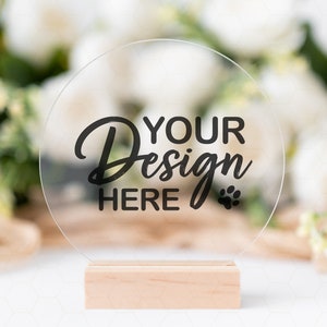 Round Acrylic Table Sign Mockup, Acrylic Table Number Sign Mockup, Wedding Sign Mockup, Wedding Stationery Mockup, Clear Acrylic Mockup