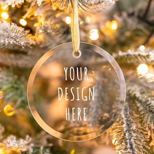 Glass Ornament Mockup, Christmas Ornament Mockup, Clear Ornament Mockup, Transparent Circle Ornament Mockup, Round Glass Ornament Mockup