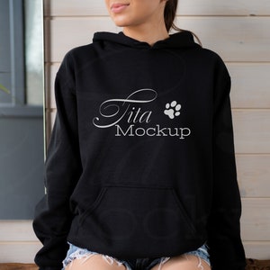 Gildan 18500 Mockup, Black Hoodie Mockup, Gildan Black Hoodie Mockup, Hoodie Model Mockup