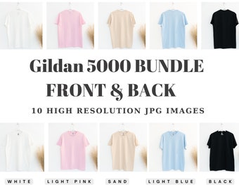 Gildan 5000 Front and Back, T Shirt Mockup Bundle, Gildan 5000 Hanging, Gildan Heavy Cotton Mockup, Tee Shirt Mockup Front and Back Bundle