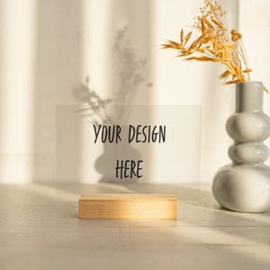 Acrylic Table Sign Mockup, Clear Acrylic Mockup, Wedding Sign Mockup, Horizontal Blank Acrylic Sign Mockup, Acrylic Table Number Sign Mockup