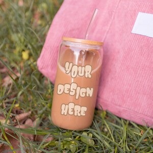 Sipper Glass Mockup, Beer Glass Can Mockup, Sipper Glass, 16oz Mockup, Glass Tumbler Mockup, Libbey Glass Mockup, 16oz Glass Can Mockup