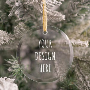 Glass Ornament Mockup, Christmas Ornament Mockup, Round Glass Ornament Mockup, Clear Ornament Mockup, Transparent Circle Ornament Mockup