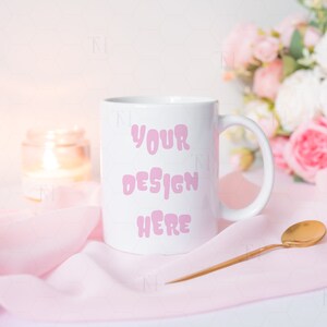 Valentines Day Mug Mockup, 11oz Mug Mockup, Coffee Mug Mockup, White Ceramic Mug Mockup, Cozy Mug Mockup, Boho Mug Mockup, Spring Mug Mockup