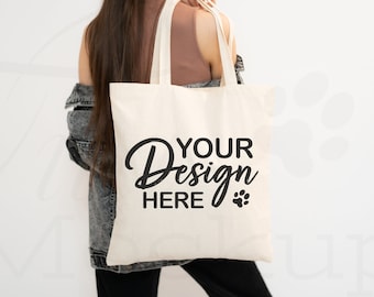 Tote Bag Mockup, Canvas Tote Bag Mockup, Print on Demand Mockup, Aesthetic Tote Bag, Gift Bag Mockup, Model Mock up, Printify Tote Bag