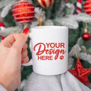 Christmas Mug Mockup, 11oz Coffee Mug Mockup, White Mug Mockup, Printify Mug Mockup, Ceramic Mug Mockup, Holiday Mug Mockup, Cozy Mug Mockup