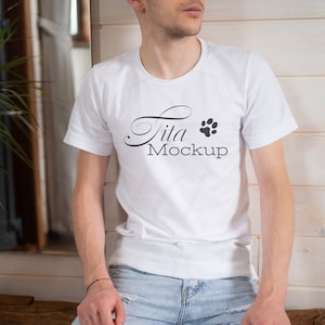 Bella Canvas 3001 Mockup, White T-Shirt Mockup, Men Mockup, T-Shirt Mockup, White Bella Canvas Mockup