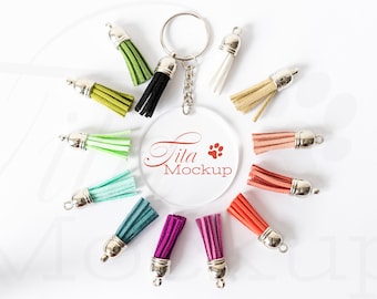 Acrylic Keychain Mockup, Keyring Mockup, Clear Acrylic Mockup