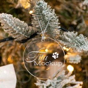 Clear Ornament Mockup, Christmas Ornament Mockup, Round Ornament Mockup, Acrylic Ornament Mockup