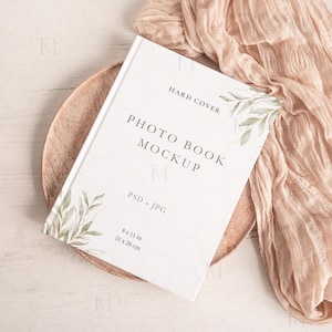 PSD Hardcover Book Mockup, 8x11 Book Mockup, Hard Cover Journal Mockup, Photo Album Mockup, Notebook Mockup PSD, Wedding Guest Book Mockup