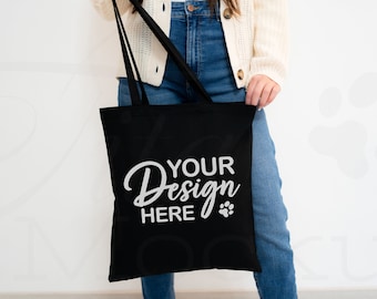 Schwarze Tragetasche Mockup, Print on Demand (Digitaler Download)