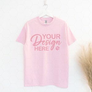 Gildan 5000 Mockup, Light Pink Shirt Mockup, Tee Shirt Mockup, Oversized Shirt Mockup, Gildan 5000 Hanging Mockup, Gildan 5000 Shirt Mockup
