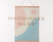 Poster Hanger Mockup PSD, Vertical Poster Mockup PSD, Wood Hanger Poster Mockup, Hanging Welcome Sign Mockup, Minimalist Wall Art Mockup PSD