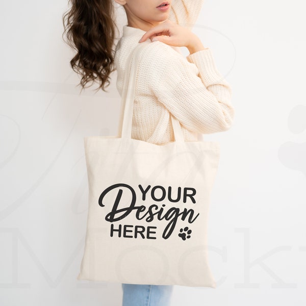 Tote Bag Mockup, Canvas Tote Bag Mockup, Print on Demand Mockup, Aesthetic Tote Bag, Gift Bag Mockup, Printify Tote Bag, Model Mock up