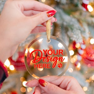 Glass Ornament Mockup, Clear Ornament Mockup, Christmas Ornament Mockup, Glass Ornament Printify, Ornament Mockup On Hand, Round Glass Mock