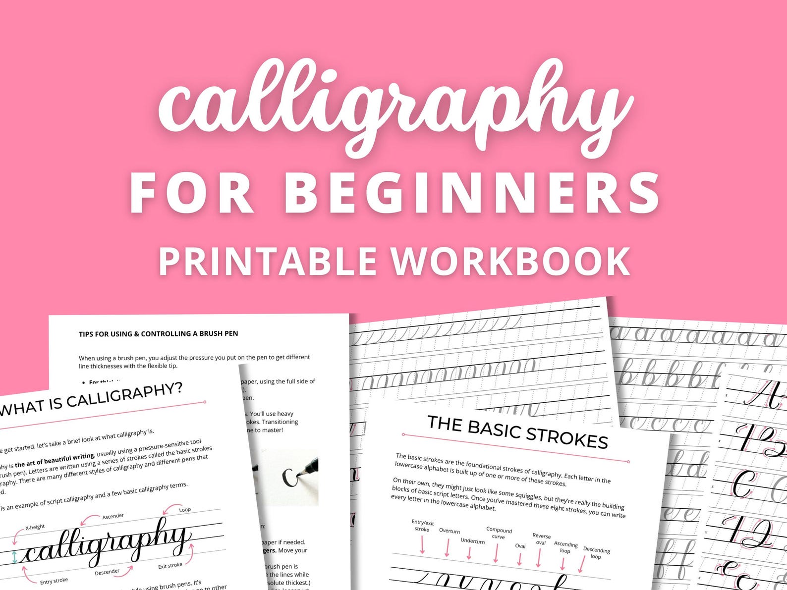 Brush Calligraphy Workbook for Beginners | How to Start Modern ...