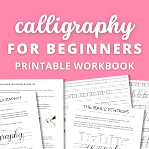 Brush Kalligraphie Arbeitsbuch für Anfänger | So starten Sie moderne Kalligraphie mit kleinen Brush Pens | Brush Lettering Basics Übungsblätter
