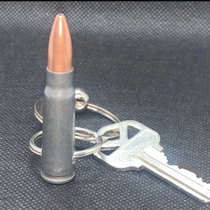 Full Metal Jacket 7.62x39 Bullet Key Chain - Hollow Point Ak47 Ammo.