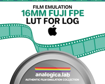 LUT Super16 Fuji FPE 16MM Film Emulation, Professional Color Grading VideoLut iPhone filetype: .cube for Apple LOG Film Emulation