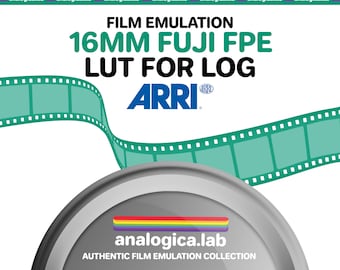 LUT Super16 Fuji FPE 16MM Film Simulation, Professional Color Grading VideoLut PhotoLut filetype: .cube for Arri LogC3 Film Emulation