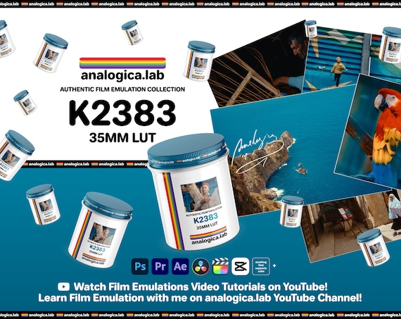 LUT KODAK 2383 D55 D60 D65 35MM Film Simulation, Professional Color Grading VideoLut PhotoLut filetype: .cube for LOG, Rec709, LUTs, Presets