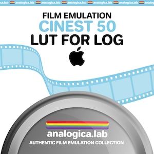 LUT CINEST 50 35MM Film Simulation, Professional Color Grading VideoLut iPhone filetype: .cube for Apple LOG Film Emulation