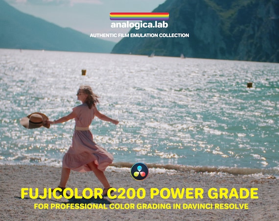 35MM FUJICOLOR C200 Power Grade for Professional Color Grading in DaVinci Resolve Studio, Unique Handmade Analog Film Simulation Halation FX