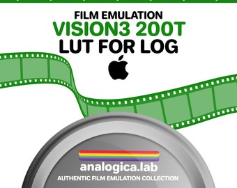 LUT KODAK VISION3 200T 35MM Film Simulation, Professional Color Grading VideoLut iPhone filetype: .cube for Apple LOG Film Emulation