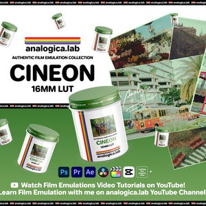 LUT Cineon Super16 16 MM フィルムシミュレーション プロフェッショナルカラーグレーディング VideoLut PhotoLut ファイルタイプ: .cube Rec709 および LOG フィルムエミュレーション用