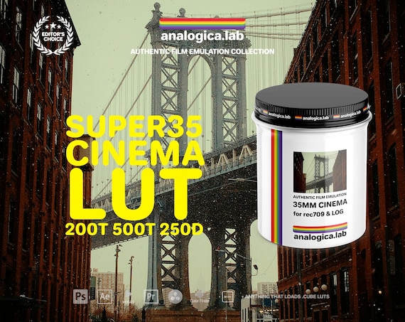 3x1 LUTs pack Super35 ANALOGICAKDKV3 CINEMA for Professional Color Grading Motion Picture Film Simulation, filetype: .cube for LOG, Rec709