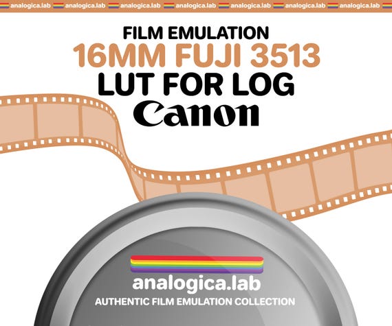 LUT Super16 Fuji 3513 16MM Film Simulation, Professional Color Grading VideoLut PhotoLut filetype: .cube for Canon Log3 Film Emulation