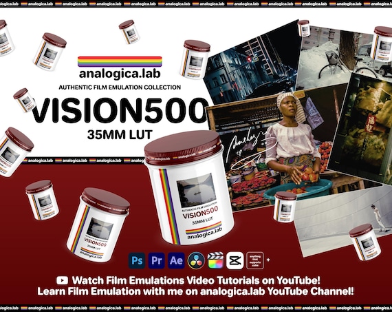 LUT Kodak Vision3 500T 35MM Film Simulation Professional Color Grading VideoLut PhotoLut filetype: .cube for Rec709 & LOG Film Emulation