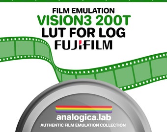 LUT KODAK VISION3 200T 35MM Film Simulation, Professional Color Grading VideoLut PhotoLut filetype: .cube for FUJI F-Log2 Film Emulation
