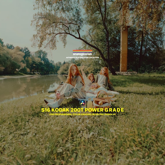 Super16 KODAK 200T Power Grade for Professional Color Grading in DaVinci Resolve Studio, Unique Handmade Analog Film Simulation, Halation FX