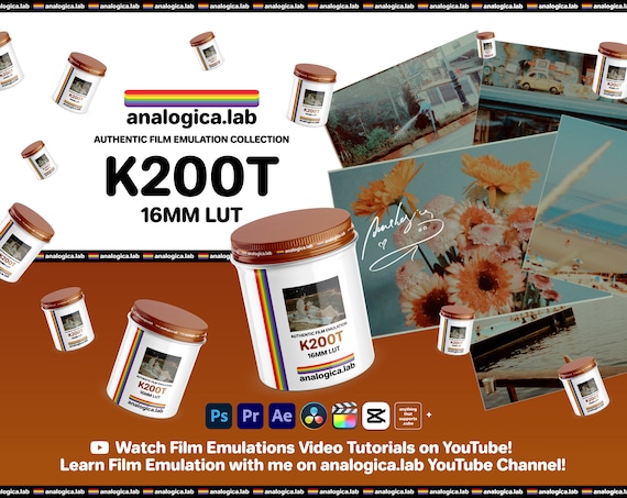 LUT Super16 KODAK 200T 16MM Film Simulation, Professional Color Grading, VideoLut, PhotoLut, filetype: .cube for LOG, Rec709, LUTs, Presets