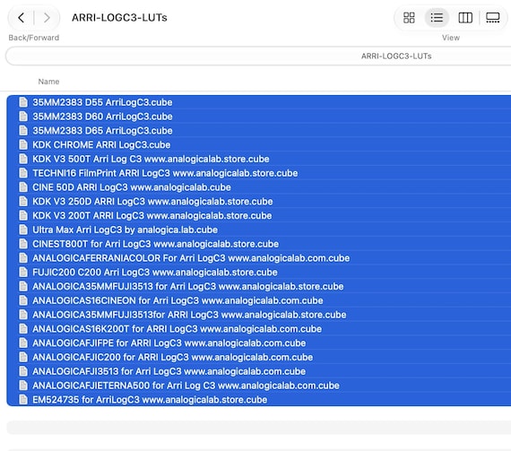 LUTs Collection for ARRI LOG C3 By analogica.lab Film Emulation LUTs & Grading Tools