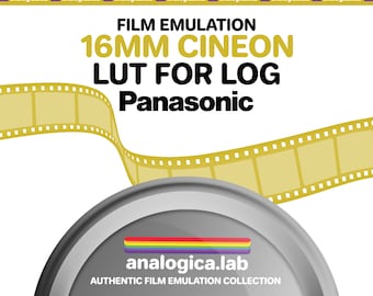 LUT Super16 CINEON 16MM Film Simulation, Professional Color Grading Lumix Cameras filetype: .cube Panasonic V-Log Film Emulation