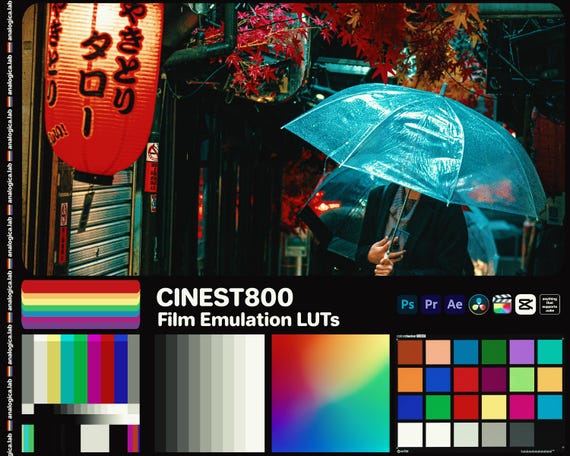 LUT CINEST800 35MM Film - LookUp Table Luts for Film Emulation and Professional Color Grading developed by analogicalab