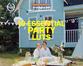 10 Essential Party LUTs Pack - Film Emulation Professional Color Grading VideoLut PhotoLut, filetype: .cube for Rec709, Starter Pack