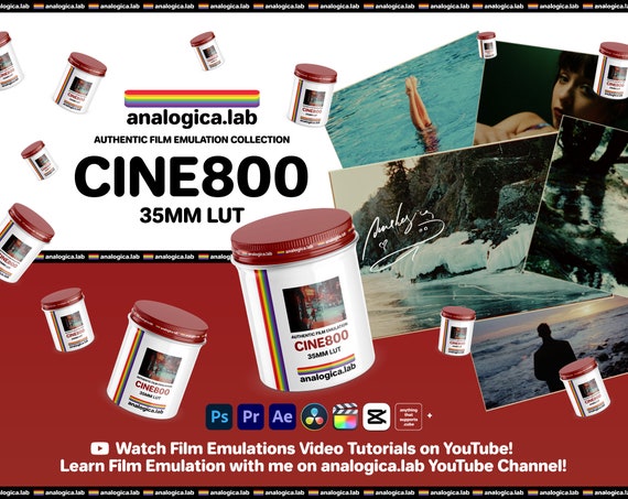 LUT CINE 800 35MM Film Simulation, Professional Color Grading, VideoLut, PhotoLut, filetype: .cube for LOG, Rec709, LUTs, Lut Presets