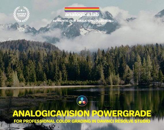 ANALOGICAVISION Power Grade for Professional Color Grading in DaVinci Resolve Studio, Unique Handmade Analog Film Simulation Halation FX