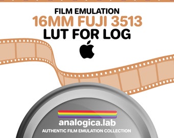 LUT Super16 Fuji 3513 16MM Film Simulation, Professional Color Grading VideoLut iPhone filetype: .cube for Apple LOG Film Emulation