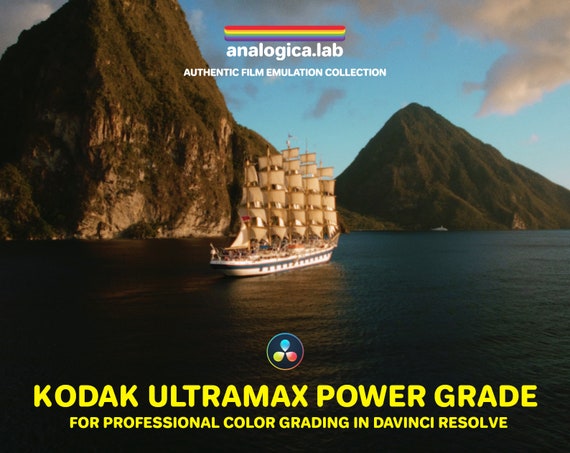 35MM KODAK ULTRAMAX Power Grade for Professional Color Grading in DaVinci Resolve Studio, Unique Handmade Analog Film Simulation Halation FX