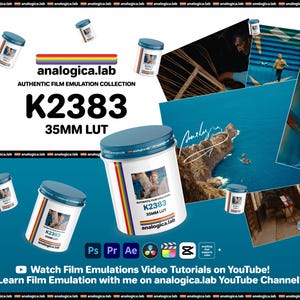 LUT Kodak 2383 D55 D60 D65 35 MM フィルムシミュレーション プロフェッショナルカラーグレーディング VideoLut PhotoLut ファイルタイプ: .cube Rec709 および LOG フィルムエミュレーション用