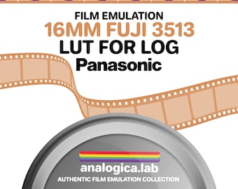 LUT Super16 Fuji 3513 16MM Film Simulation, Professional Color Grading Lumix Cameras filetype: .cube Panasonic V-Log Film Emulation