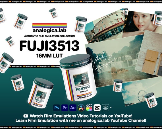 LUT Super16 Fuji 3513 16MM Film Emulation, Professional Color Grading, VideoLut, PhotoLut, filetype: .cube for LOG, Rec709, LUTs, Lut Preset