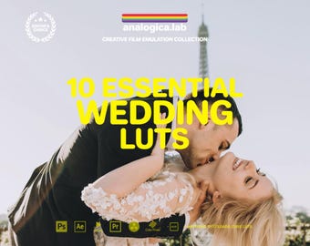 10 Essential Wedding LUTs Pack - Film Emulation Professional Color Grading VideoLut PhotoLut, filetype: .cube for Rec709, Starter Pack